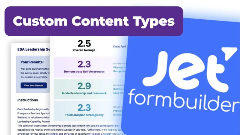 Creating Custom Content Types for Survey Using JetFormBuilder