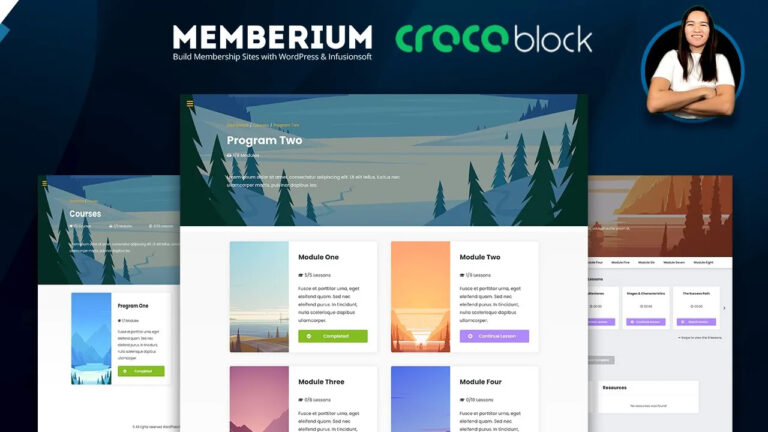 Custom WordPress Memberium (Memberium and Crocoblock JetEngine) – Demo Template 1 – Part 1